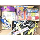A box containing diecast airplanes, puzzles etc - NO RESERVE