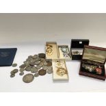 A collection of used circulated coinage including