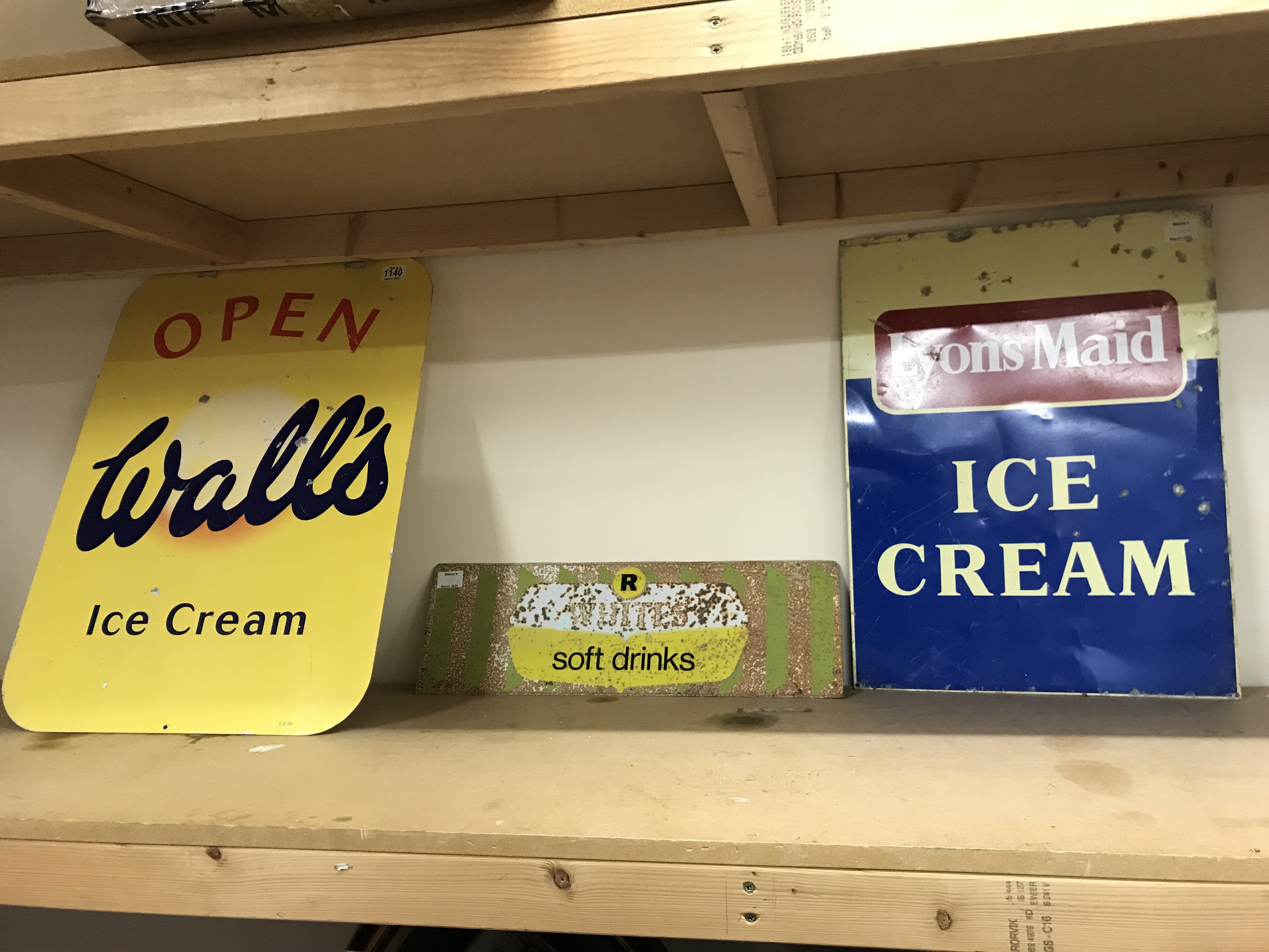 Vintage aluminium signs. â€˜Walls ice creamâ€™ dou