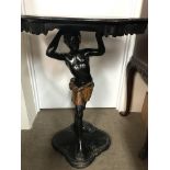 A Victorian Blackamoor occasional table The shaped