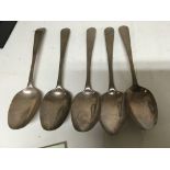Five silver table spoons hallmarks including Dubli