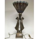 A Art Deco style lamp, in the form of two maidens