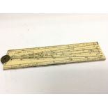 An antique ivory folding ruler maker G.Rowney of L