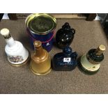 6 Wade and Royal Doulton Whisky decanters ( 3 full).
