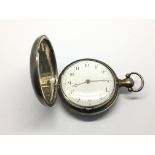 A silver pair cased pocket watch, London hallmarks