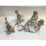 4 NAO porcelain ballet dancers. (1 a/f).