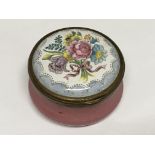 A Halcyon Days enamel trinket box with floral deco