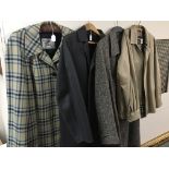 Two vintage Burberry coats a Burberry jacket and Vintage Gannex three quarter length rain coat. (4)