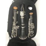 A cased Sonata clarinet.