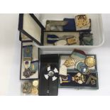 A collection of silver gilt and enamelled Masonic