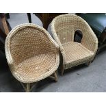 Two child’s wicker child’s chairs. (2)