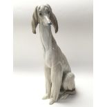 A Lladro dog figure of an Afghan hound. Approximat