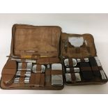 Two gentleman’s vanity cases including brushes, sh