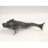 A Spanish hallmarked silver articulated fish, Spic