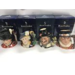 Eight boxed Royal Doulton character jugs including