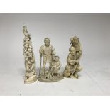 Three Japanese ivory carving in the form of elders