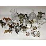 A box of various ceramic and glass items etc - NO