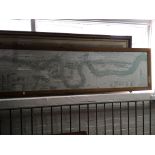 2 large 1940s oak framed River Thames Wharf Chart’s No.2/3