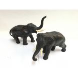 A pair of Japanese bronze elephant figures with iv