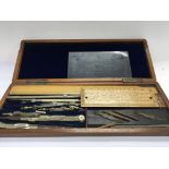 A Mahogany cased drawing draftsmen set - NO RESERV