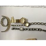 Three ladies wrist watches including omega Movado