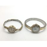 Two 9ct gold cased ladies watches comprising a Rec