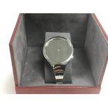 A boxed Georg Jensen stainless steel Torun watch,