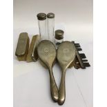 A collection of silver back dressing table items t