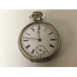 A Swiss early 20th century silver fob watch with a