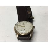 A vintage Omega wrist watch with second subsidiary