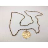 A 9ct gold St Christopher on a 9ct gold chain, app