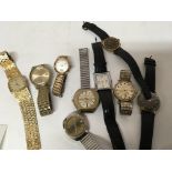 A Vintage gold gents watch and a quantity of other