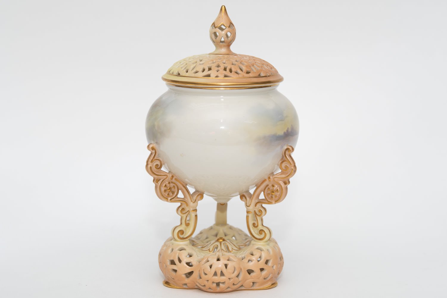 A royal Worcester vase and cover. The cover is ret - Image 3 of 10