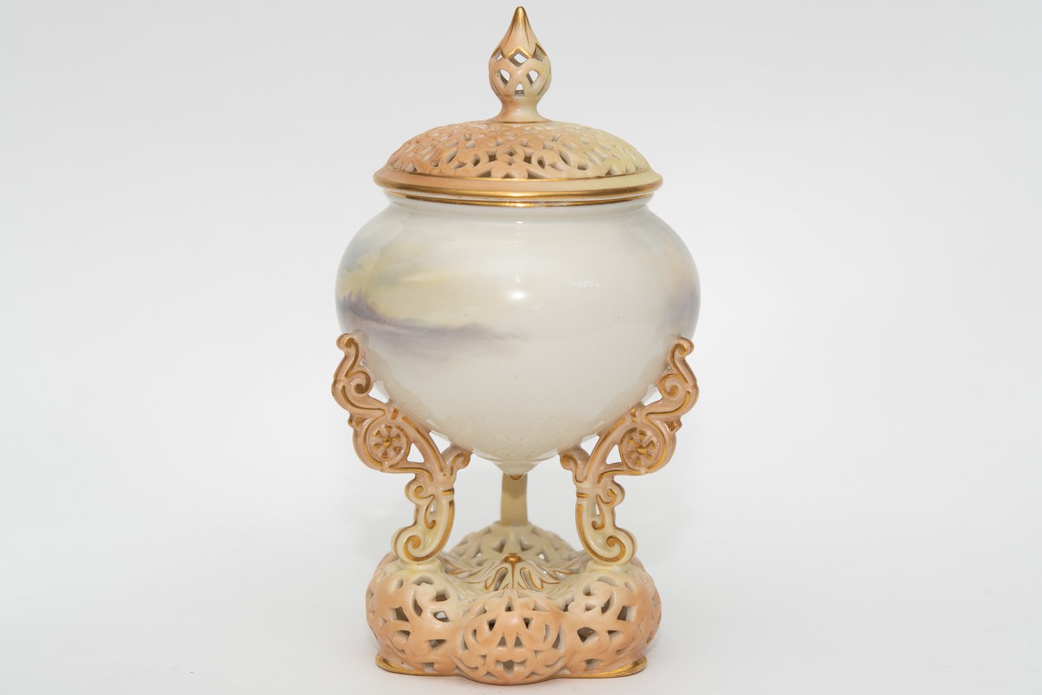 A royal Worcester vase and cover. The cover is ret - Image 2 of 10