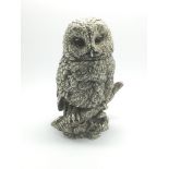 A modern silver figure of an owl signed CA, approx