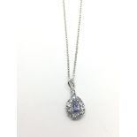 A tanzanite pendant on a silver chain - NO RESERVE