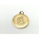 A 9ct gold St Christopher pendant, approx 7g