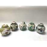 A collection of ten vintage Chinese ginger jars, f