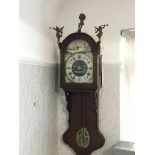 A mid 19th century mahogany wall clock with a pain