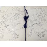 A collection of Chelsea football signatures including David Hay, Ian Britton, John Philips, Gary