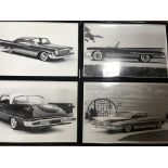 A Collection of 4 Framed original promo American Vehicle Photos - NO RESERVE