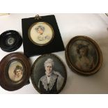 A framed late 19th century portrait miniature of a