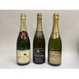 Three bottles of champagne. Maison Royale, Lanson