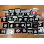 A large collection of cased silver proof coins (27