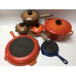 A large quantity of Le Creuset cook ware, includin