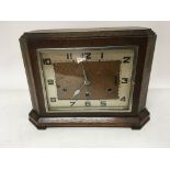 An Art Deco design oak mantel clock - NO RESERVE