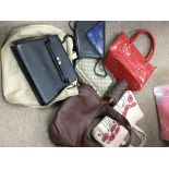 A collection of leather Handbags including Osprey and Gucci and Yoshi