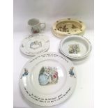 A collection of Wedgwood Peter Rabbit crockery, an