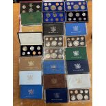 23 New Zealand proof coin set, including silver co
