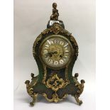 A 19th century French boulle mantle clock, the top